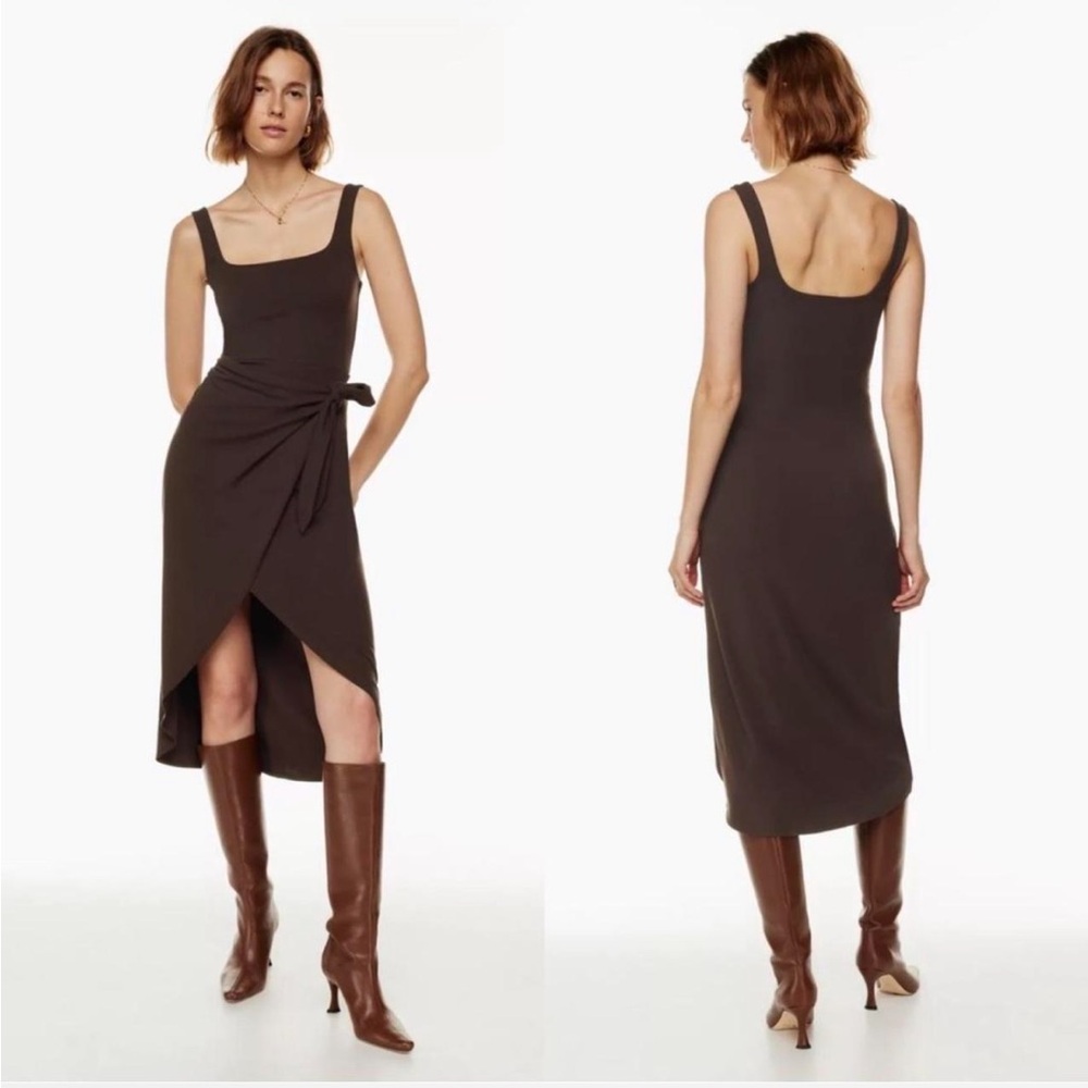 Wilfred/Aritzia Chocolate Brown Saturn Midi Dress